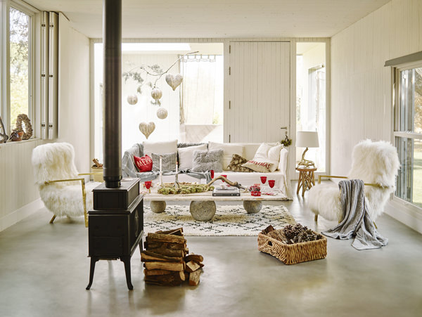 decoração de Natal branco e vermelho mesa posta Zara Home 4