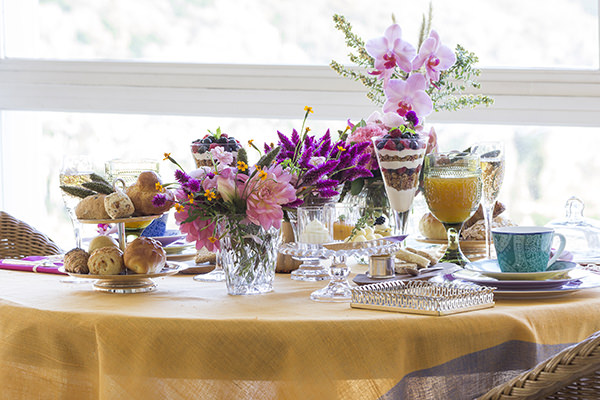 decoração alegre para um brunch