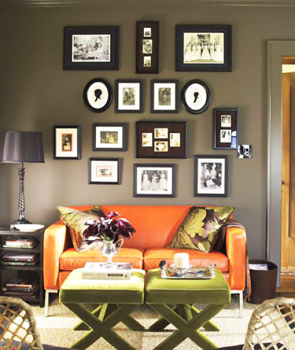 Decoração com sofá laranja, Sofa laranja na sala