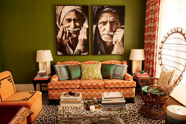 Decoração com sofá laranja, Sofa laranja na sala