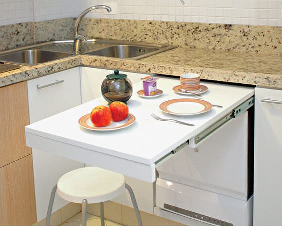 Decoração, Cozinha, Mesa retrátil, Espaços pequenos