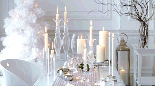 decoracao natal branco prata