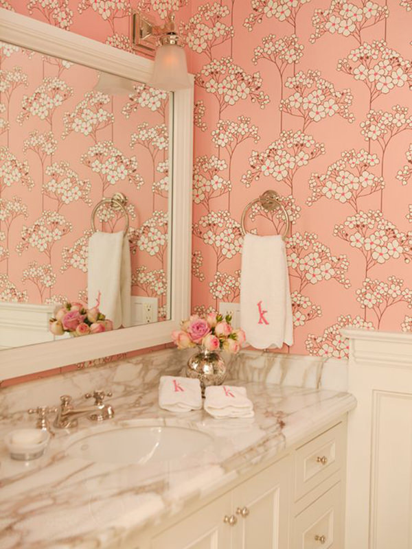 Decoração no banheiro, Banheiro cor de cosa, Banheiro rosa