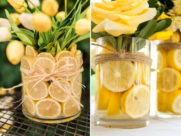 10 vasos decorados com limão e laranja inspiradores
