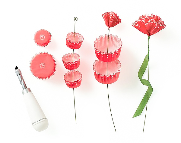 DIY: Flores de forminha de doce